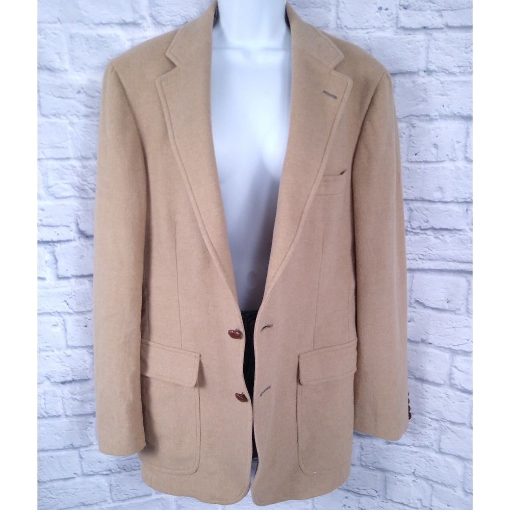 Vintage Unisex Ralph Lauren Polo University Camel Hair Blazer Jacket 42 - Picture 2 of 11